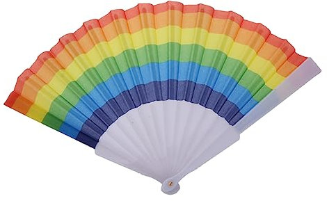 Supvox Regenbogen Faltfächer Bunt Fächer LGBT Gay Pride Party Sommer Musikfestival Frauen Männer Requisiten