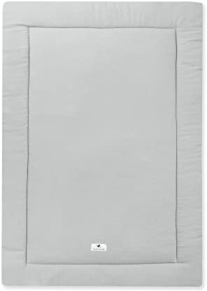 Julius Zöllner Musselin Krabbeldecke| Gr. 95x135 cm | Made in Germany | 100% Baumwollmusselin| OEKO-TEX® STANDARD 100 | Grau