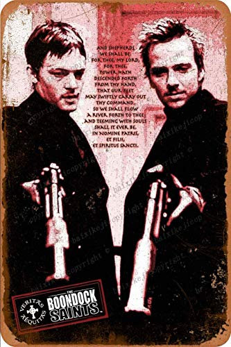 Cimily The Boondock Saints Red Poem Vintage Blechschild Eisenmalerei Retro Metallschild Plakette Kunst Wanddekoration für Bar Cafe Office Hotel Outdoor 8 × 12 Zoll