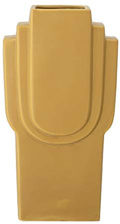 Bloomingville Ata Vase, in der Farbe Gelb, aus Steingut, Maße: L16,5xH30,5xW7,5 cm, 82050038