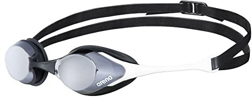 arena Cobra Original Swipe Mirror Occhialini Nuoto da Gara Unisex Adulto, Occhialini Piscina con Lenti a Specchio, Anti-Appannamento Protezione UV, 4 Ponti Nasali Intercambiabili