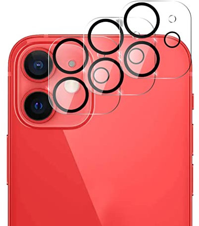 QUITECO Kamera Schutz Glas für iPhone 12 Mini [3 Stück] Panzer Schutzfolie Linsenschutz Kameraglas