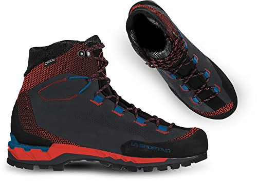 LA SPORTIVA M Trango Tech Leather GTX Rot-Schwarz - Gore-Tex Leichter robuster Herren Wanderschuh, Größe EU 43.5 - Far