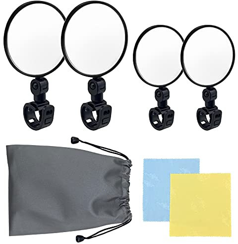 7stk Fahrradspiegel, Fahrrad Rückspiegel, 360° Drehbar & Klappbar Fahrradrückspiegel, Universal Sicherer Rückspiegel, Fahrradlenker Spiegel, HD schlagfest Fahrrad Spiegel für alle Bike(2 Größen)