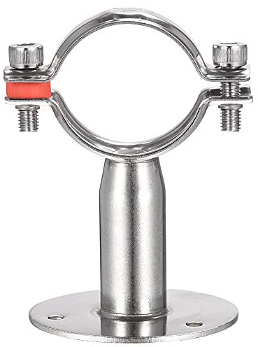 sourcing map Wall Mount Ceiling Mount Pipe Support, 304 Stainless Steel Adjustable Pipe Strap Clamp for 48-51mm Pipe