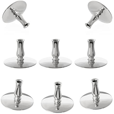 NKlaus 8X Kerzenhalter Messing vernickelt Kerzenständer Dünne Altarkerzen Bis Ø6,7mm Hochzeit 6733