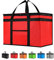 NZ home XXL Insulated Cooler Bag and Food Warmer for Delivery & Grocery Shopping with Zippered Top, Red (1 Pack)