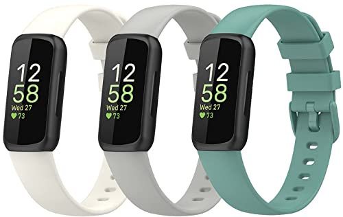 Nigaee 3 Stück Ersatzriemen Kompatibel für Fitbit Inspire 3 Armband, Weich Verstellbare Ersatz-Sport-Armbänder Kompatibel mit Fitbit Inspire 3, Klein Groß