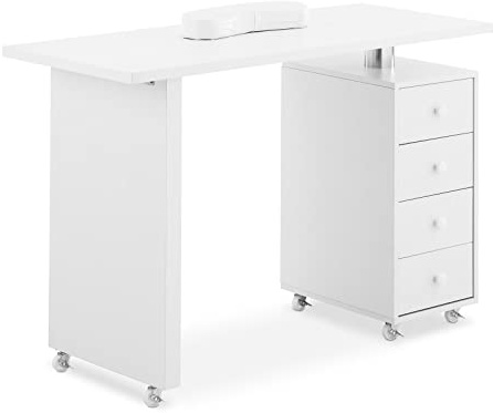 Physa Phy-MT-9 Nageltisch 4 Schubladen 6 Räder Maniküretisch Nagelstudio-Tisch