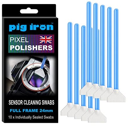 Pig Iron PIPP24 Pixel Polishers. Pro Sensor Cleaning Swab Kit for FULL FRAME Mirrorless and DSLR Cameras. Pack of TEN 24mm Camera Sensor Swabs.