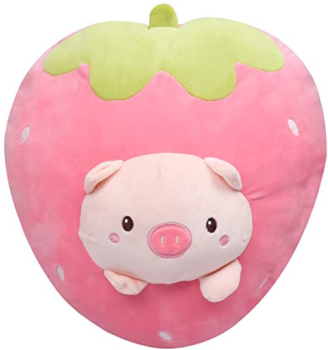 Fortuning's JDS Erdbeere Plüschtier Schwein Plüschtier Tiere Spielzeug Süßer Plüsch Schwein Spielzeug Umarmungskissen Anime Schwein Plüsch Schwein Kuscheltier Schwein Stofftier