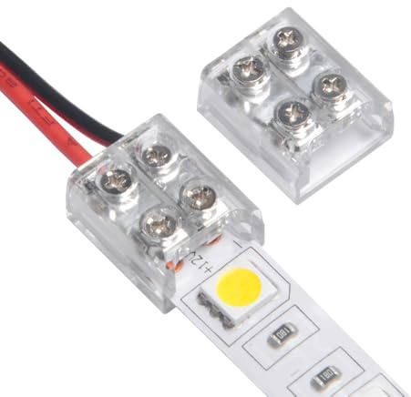 LEDKIA Verbinder für LED-Streifen 12/24V DC Kabel mit Schrauben 10 mm