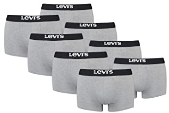 8er Pack Levis Men Solid Basic Trunk Boxershorts Unterhose Pant Unterwäsche, Farbe:Middle Grey Melange, Bekleidungsgröße:XL