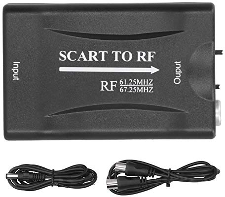Dioche Adaptateur Péritel vers RF Modulateur RF Abs Péritel vers Adaptateur Vidéo RF pour Convertisseur de Sortie RF 67.25Mhz 61.25Mhz pour Boîtier TV