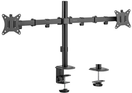 Monitorhalterung aus Aluminium für 2 Monitore (17–32), Armlänge: je 376 mm