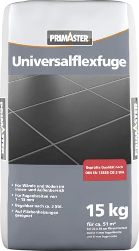 Primaster Universalflexfuge zementgrau 15 kg Flexfugenmörtel Fugenmörtel Mörtel
