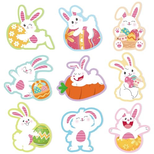Aufkleber Ostern Deko, 108 Stück Sticker Ostern, Selbstklebend Hasen Ostersticker Deko, Frohe Ostern Aufkleber Osterhasen Ostereier Osteraufkleber, Ostern Sticker für Geschenkbeutel Osterkarte