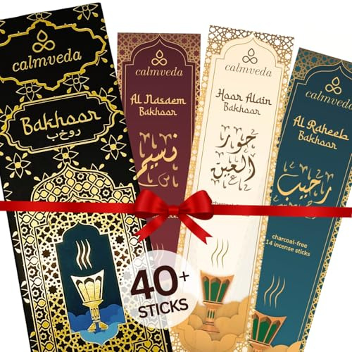Woody Oud Bakhoor Duft Räucherstäbchen – (40+ weihrauch) Tiefwarme arabische weihrauch Räucherstäbchen Set wie Al Nasaem, Hoor Alain und Al Raheeb Oud | Perfekte räucherstäbchen rauhnächte (Incense)