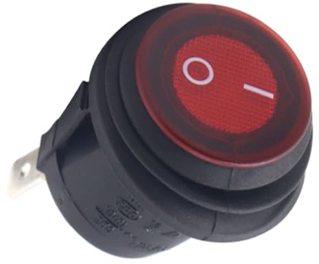 Interrupteur à Bascule Rond à 3 Broches ON/OFF avec Voyant Rouge, 12VDC 20MM, Universel pour Voiture, Bateau, Camion (5PCS)