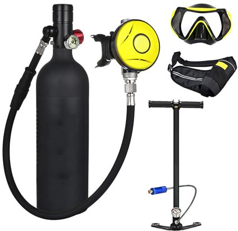 LZDOYY Scuba Tank Tauchausrüstung Schnorcheln Tauchflasche Sauerstoffflasche Tauchen Lufttank Set mit Aufbewahrungstasche,C