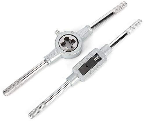 Gewindebohrer- und Schneideisensatz, 24-teiliger Gewindebohrer- und Schneideisensatz, Metrisches und SAE-Standard-Innen- und Außengewinde-Werkzeugset mit Box, Gewindebohrer- und