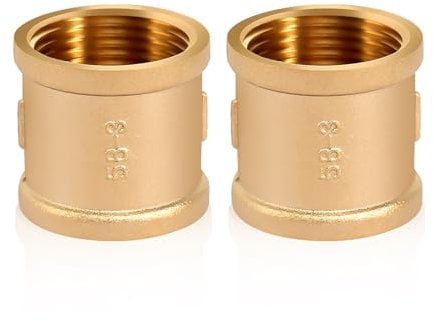 Manicotto in Ottone Da 1 Pollice, 2 Pezzi Doppio Nipplo 1 Ig/Ig Manicotto in Ottone, Adattatore Connettore in Ottone Con Filettatura Interna Connettore Da 1 Pollice per Collegamento Tubi