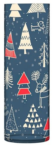 Vaso da fiori cilindrico per albero di Natale blu grandi vasi autunnali in plastica personalizzato floreale moderno decorazione da tavolo 30 x 9,9 cm