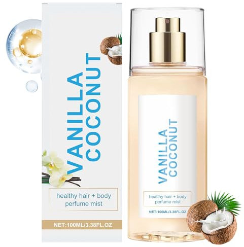 Duft, Vanille-Co-Co-Nuss-gesundes Haar + Körper Parfüm Nebel, charmanter Duft-Parfümspray 100ml, Jojoba Öl nährt & Hydrate, ohne das Haar abzuwägen oder die Haut klebrig für Frauen zu lassen