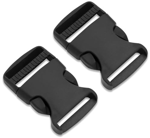 Steckschnalle 38 mm – Doppelseitiger Klickverschluss aus Kunststoff, Schnellverschluss-Schnallen, Ideal für Rucksäcke, Bauchtaschen, Hundehalsbänder, Gürteltasche – Ersatzschnalle ohne Nähen, 2er Set