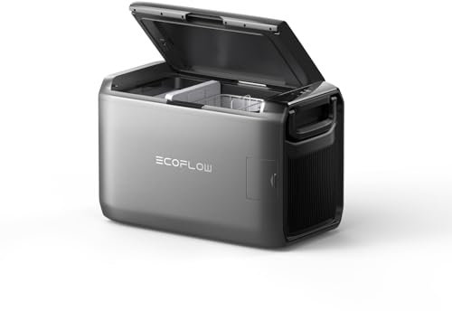 EF ECOFLOW 45L Portable Dual-Zone Fridge Freezer, 39H Off-Grid Cooling, AC/Solar/Car Powered Cooler Box for Camping, Long Road Trips, Fishing, Outdoor, Off-Grid Living