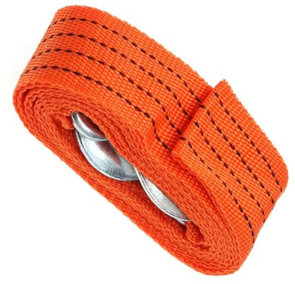 Amosfun Corde de Remorquage en Nylon 4M 3 Tonnes Crochets Système de Treuil Robuste pour Véhicules Accessoire d'urgence Pratique pour Camping et Voyages