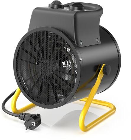 DAHTEC 3000W Chauffage Soufflant - Economique - Radiateur électrique - Chauffage Industriel - Angle Réglable & Thermostat - Idéal pour la Maison, Atelier et la Chantier