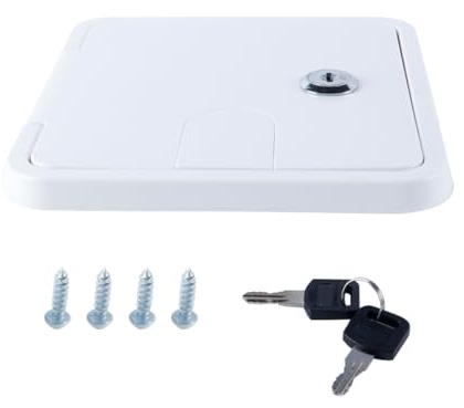 Fasizi Cable Protector White RV Cable Flap with Square Cover Power Yacht RV Accessories Wire Storage Box