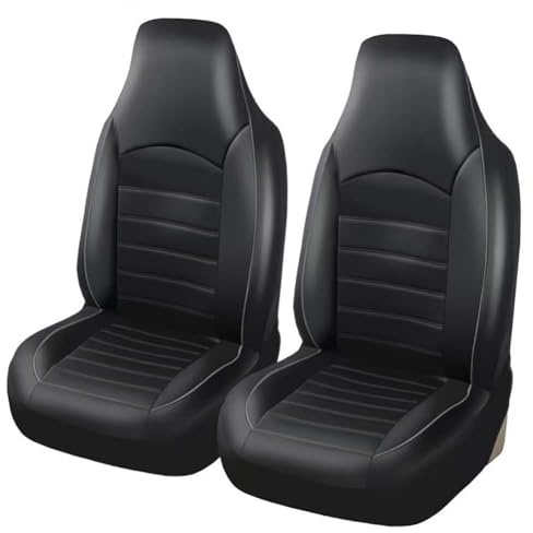 LPOJUHBSWAR 2 Stück Auto-Sitzbezug für Smart 451 453 Fortwo Forfour, Auto Sitzbezüge Fahrer und Beifahre Set Autositzbezüge, Mit Hoher Rückenlehne Und Schalensitzbezug,C/Grey