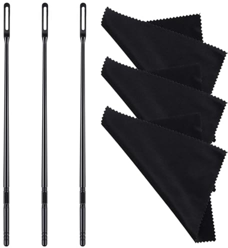 Flötenputzer Set 6 Stück, Flöten Reinigungs Set, Flötenputzer 3 Reinigungsstäbe und 3 Reinigungstücher für Flöten-Wartungswerkzeuge, Querflöte Zubehör