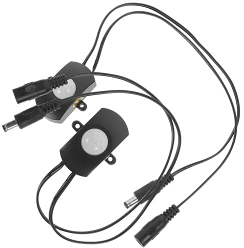 Yardenfun 2 Stück LED Bewegungsmelder Sensor Schalter mit Pir Infrarot sensor für LED Lampen Automatischer Licht controller Einfache Dc steckverbindung Geeignet für Innen Außenbereich