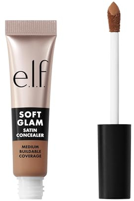 e.l.f. Soft Glam Satin Concealer, mittlere Deckkraft für Unreinheiten und Augenpartie, setzt sich nicht ab, langanhaltend, vegan und tierversuchsfrei, 31 Medium Neutral
