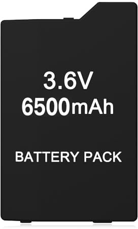 Batteria di ricambio agli ioni di litio PSP 2000/3000, 6500 mAh, 3,6 V, ad alta capacità, per PSP-S110, PSP Brite (3000/3001/3004), PSP Slim & Lite (2000/2004)