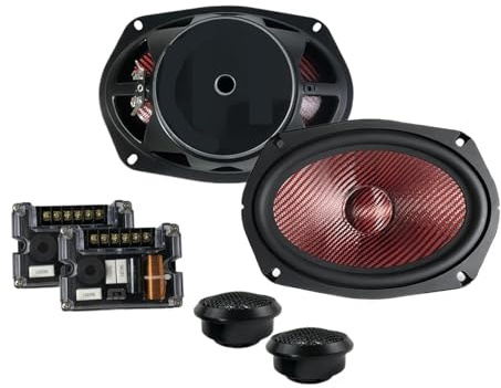 BQRTVXSD 6x9 Inch 2 Way Coaxial Speaker Set, Carbon Fiber Cone Audio Component Speaker