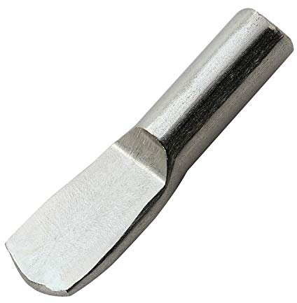 100 Pack Rok Tiny Size Heavy Duty 1/8 (3mm) Shelf Pin Spoon Shaped Cabinet Support Pegs Holder, Metal, Nickel Finish - ROKSP3N