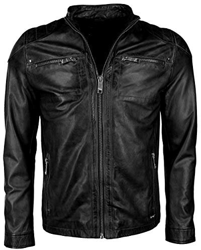 MAZE Herren Lederjacke Flint Black S