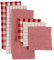 DII Robuste Küchentücher Kollektion, langlebige Qualität, Baumwoll-Geschirrtuch, 45,7 x 71,1 cm, Geschirrtuch, 33 x 33 cm, rote Karos, 6 Stück