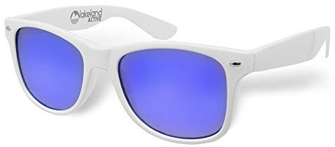 Lakeland Active Keswick Classic Polarized Sunglasses - White/Blue Mirror