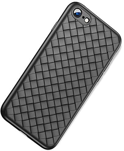 IRunningSystem Schwarz Matte für iPhone 7/SE 2020 kompatible Silikonhülle (4,7 Zoll) mit integriertem Staubschutz Ultra-Slim (0,5mm Dicke) (5. Schwarz Muster)