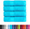 BaSaTex Frottier Handtücher Set aus weicher Baumwolle - 50x100 cm - 100% Baumwolle Öko-Tex Made in Green Zertifiziert | 4X Handtuch in Türkis