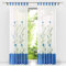 HongYa 1 Stück Voile Gardine Schal mit Schlaufen Transparenter Vorhang Bestickter Schlaufenschal H/B 245/140 cm Blau