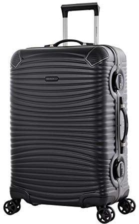 Eminent Koffer Gold Jetstream M 66cm 68L Aluminiumrahmen Extra-Eckenschutz 4 Doppelrollen 360° TSA Schloss Hartschalenkoffer Schwarz