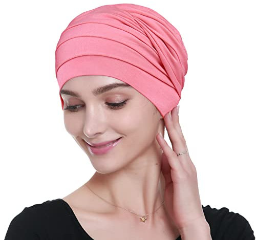 Alnorm Chemo-Kopfbedeckung aus Bambus für Krebspatienten, warm, Farbe Blume, Einheitsgröße