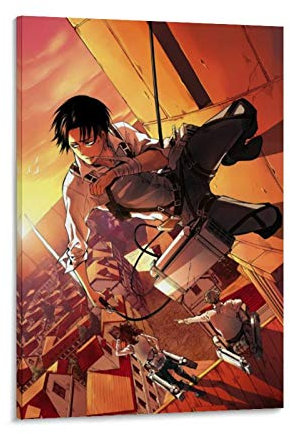 weqwe Anime Levi Ackerman Attack on Titan 3 Poster, dekoratives Gemälde, Leinwand, Wandkunst, Wohnzimmer, Poster, Schlafzimmer, Malerei, 50 x 75 cm