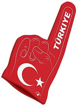 HIGH FIVE FINGERS Türkei Fahne Weltmeisterschaft Europameisterschaft Flagge Fanartikel | Schaumstoff Hand für Spiele, Stadion, Events | One Size | 44 x 22 x 2,5 cm | Turkey